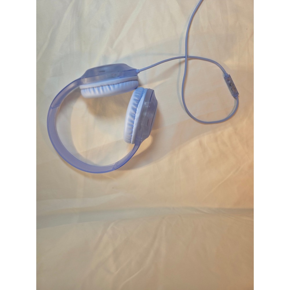 Heyday Wired On-Ear Headphones Translucent Blue with In-Line Mic Adjustable